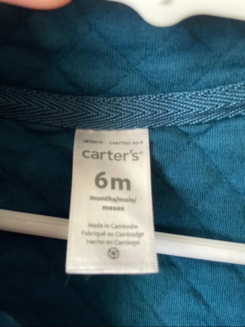 Carter's Teal Quilted Bib-Style Vest with Gray Trim